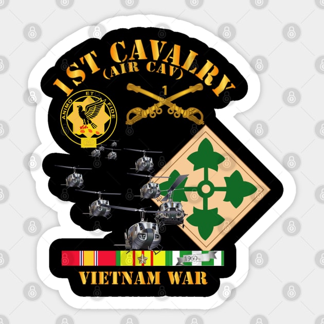 1st Cavalry (Air Cav) - 4th Infantry Div w SVC Sticker by twix123844